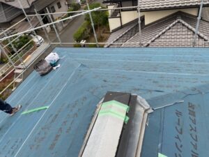 岡山県笠岡市　屋根重ね葺き工事　工事の工程 (2)