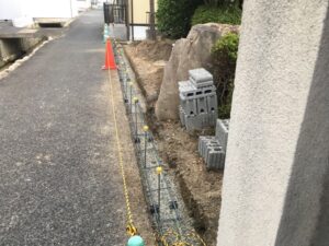 岡山県浅口市　F様邸　塀改修工事 (2)