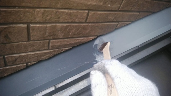 岡山県笠岡市・K様邸　外壁塗装　屋根の水切り、ベランダトップコート塗装 (3)