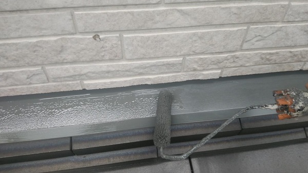 岡山県笠岡市・K様邸　外壁塗装　屋根の水切り、ベランダトップコート塗装 (2)