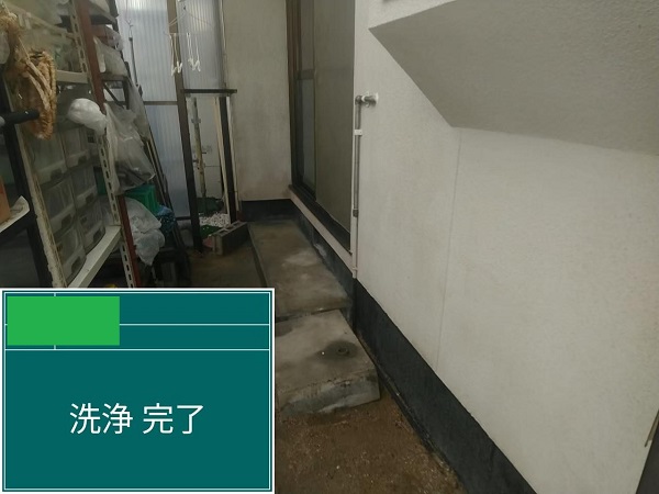 広島県福山市・D様邸　外壁塗装　重要な下地処理、高圧洗浄作業 (1)