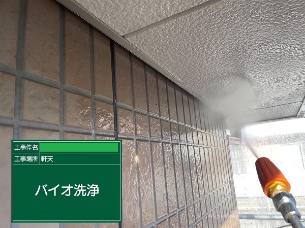 岡山県笠岡市・アパート　外壁塗装　バイオ洗浄を行いました！5
