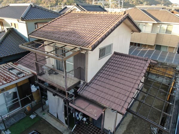 岡山県笠原市_現地調査_屋根_ドローン