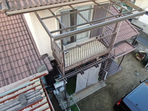 岡山県笠原市_現地調査_屋根_ドローン