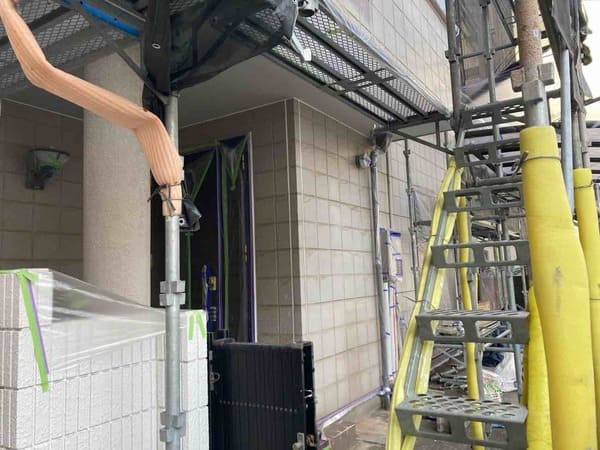岡山県笠原市_外壁塗装_足場