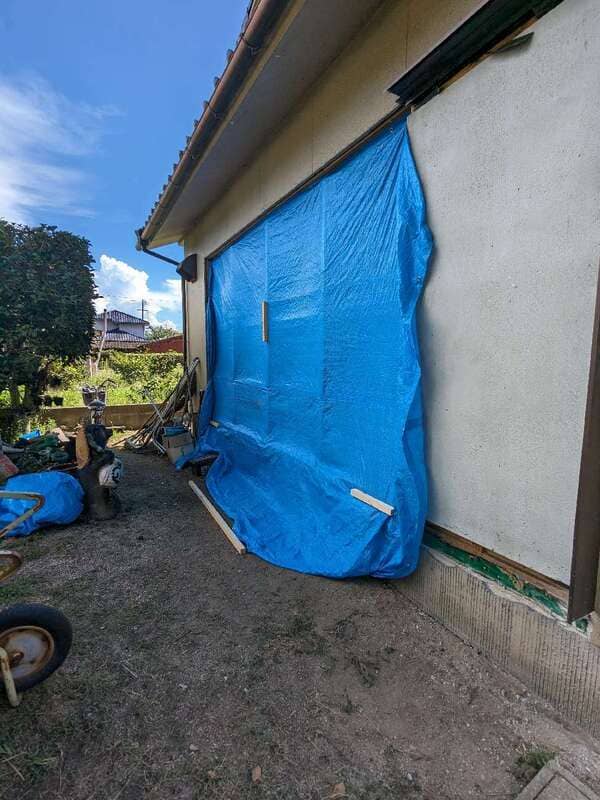 岡山県笠岡市_雨樋修理_養生