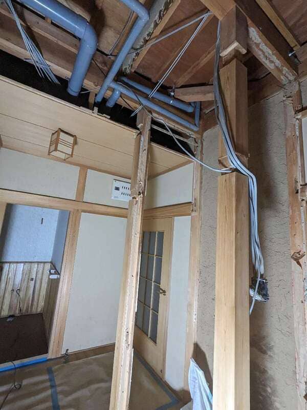 広島県福山市_雨漏り改修_内部配線