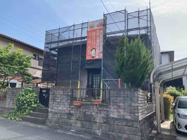 岡山県笠岡市_屋根塗装_足場