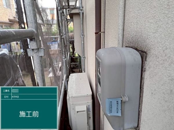 広島県福山市_外壁現地調査_1階電気メーター付近