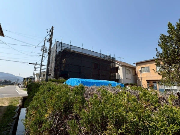 広島県福山市_メッシュシート取付